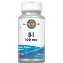 KAL Vitamine B1 100 mg, supplément de thiamine pour le métabolisme, énergie saine, peau, système nerveux, santé cardiaque et soutien du cerveau, vitamine végétalienne, garantie de remboursement de 60 jours, 100 portions, 100 comprimés