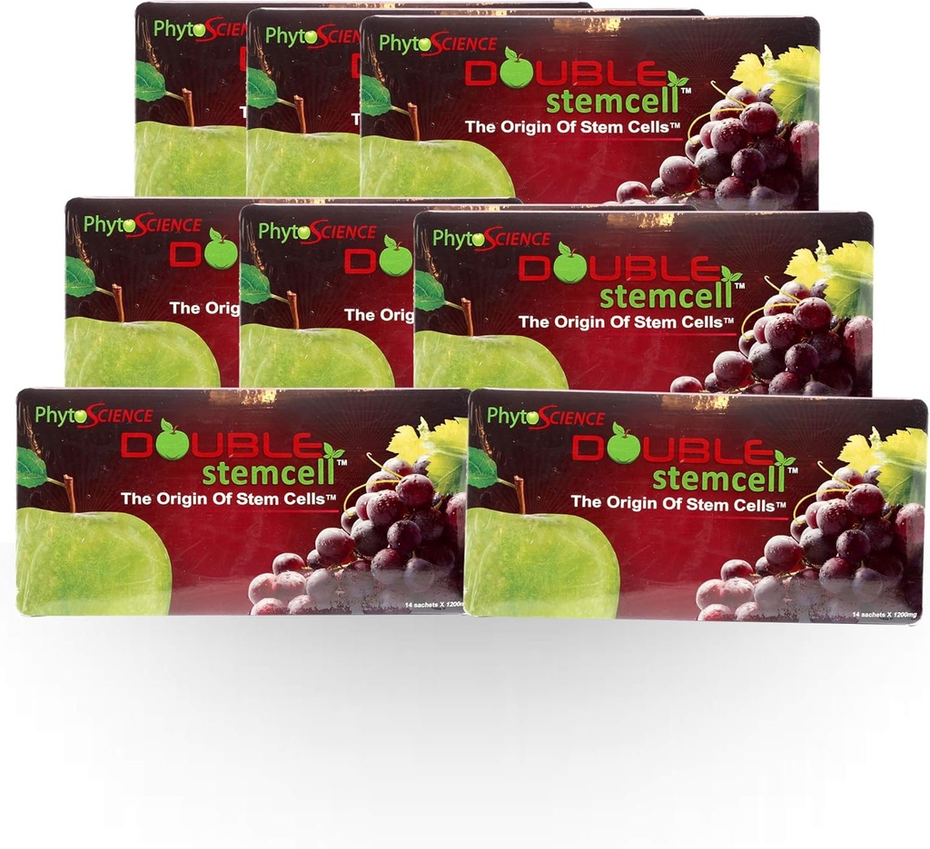 8X Phytoscience Double Stemcell - Anti-Aging-Formel mit Apfel und Traubenstamm Cell Free Express Shipping