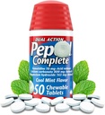 Vollständige Chewable Säure Reducer - Sodbrennen Ease, Säure Reflux Reducer, Sodbrennen Chews, 2 Pack 50 Ct Antacid Tabletten Kaubar auf der Go Pill Case (Mint 100ct)
