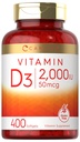 Carlyle Vitamin D3 2000IU Softgels | 400 Count | Non-GMO, Glutenfreie Formel | 50 mcg | Vitamin D Supplement