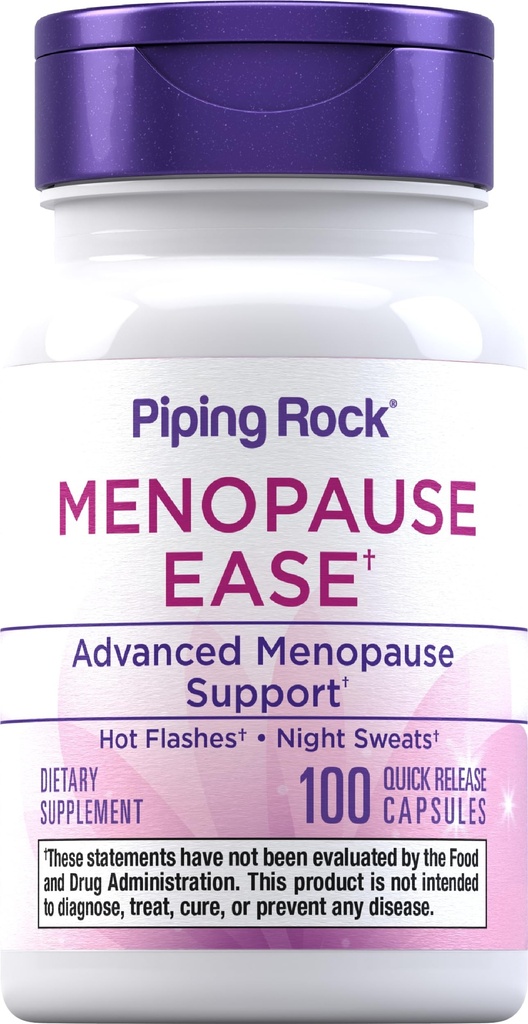 Piping Rock Menopause Supplement für Frauen | 100 Kapseln | Erweiterte komplexe Ergänzung | mit schwarzem Cohosh, rotem Klee, Chasteberry | Non-GMO, Glutenfrei