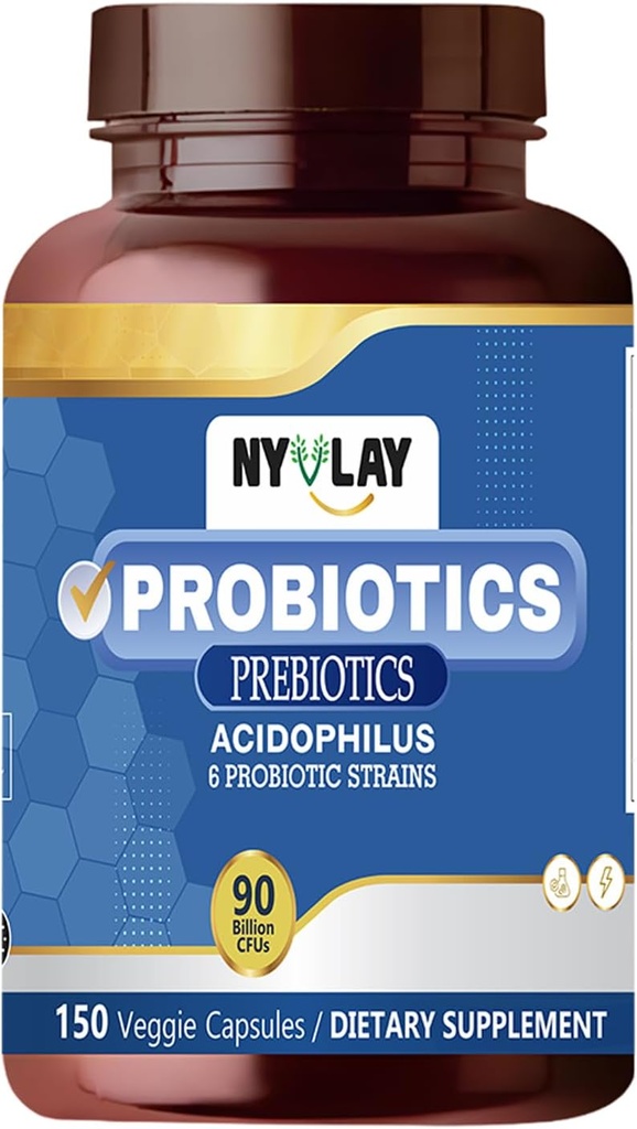 Prebiotici Probiotici 90 miliardi di CFU 150 capsule | Supplemento dietetico | Formulazione naturale ad alta resistenza | Forza di sostegno & energia