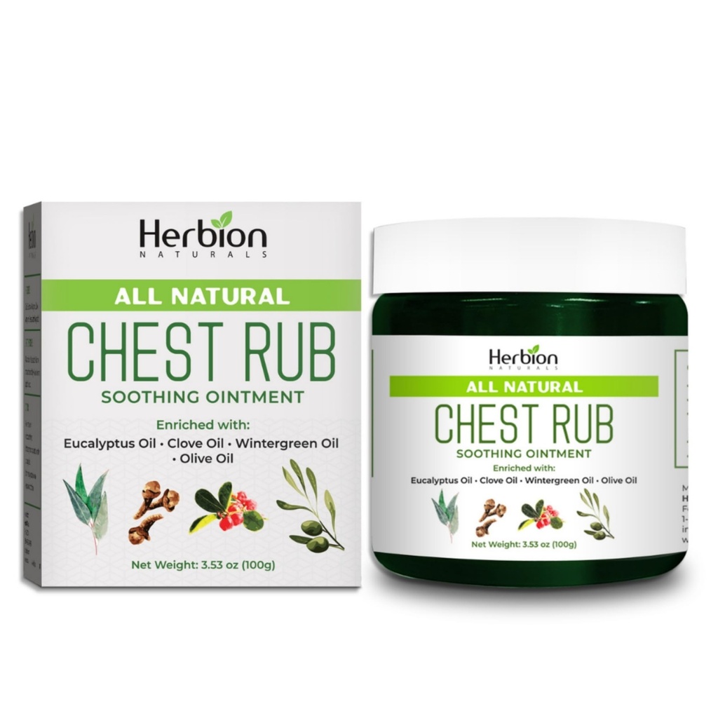 HERBION Naturals Poitrine - Onguent apaisant avec des vapeurs apaisantes pour les adultes et les enfants 2+ - Soulage la toux, le froid, le nasal et la congestion thoracique – réduit les douleurs musculaires et articulaires (3.53 Oz (paquet de 1)