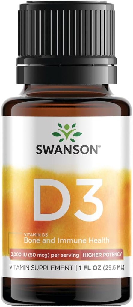 Swanson Vitamin D3 Flüssigkeitstropfen 400 Iu (50 mcg) 1 fl Unze (29,6 ml) Flüssigkeit