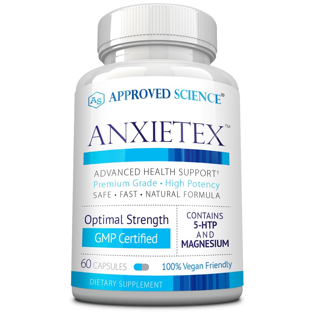 Science approuvée Anxietex - Calme et relaxation - L-Theanine et Magnésium - 60 capsules - Vegan Friendly - 3 mois d'approvisionnement