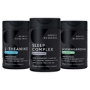 Sportforschung Sleep Complex Melatonin-Free Vegan Capsules, Double Strength L-Theanine Supplement for Focus, Relaxation & Alertness und Ashwagandha Softgels für Entspannung, Ruhe & Schlafunterstützung