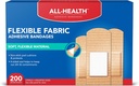 All Health Adhesive Fabric Bandages, 200 Count Assorted Sizes | Soft, Flexible Material | Protection for First Aid and Wound Care