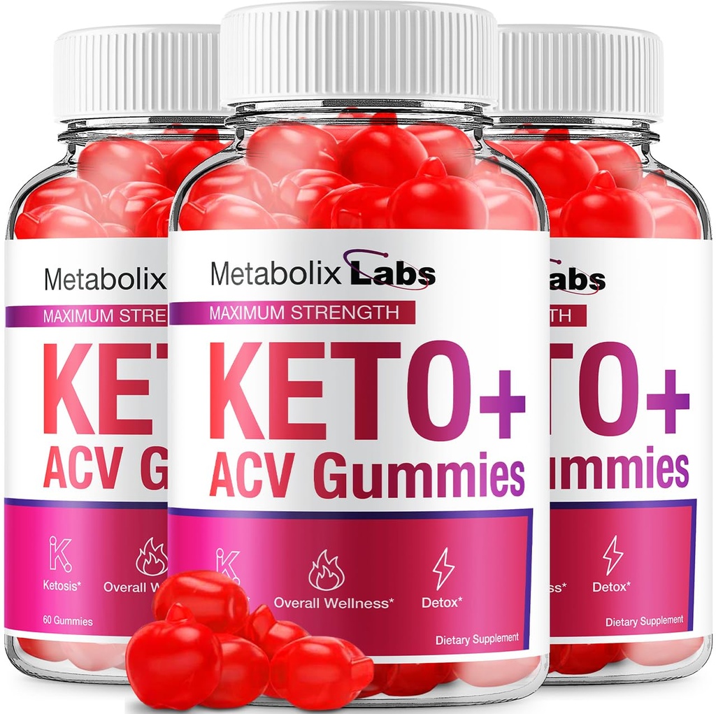 (3 Pack) Metabolix Labs Keto ACV Gummies - Advanced Formula Metabolix Keto Plus Weight Management ACV Gummies Apple Cider Vinegar Metabolix ACV Integratore alimentare Donne (180 Gummies)