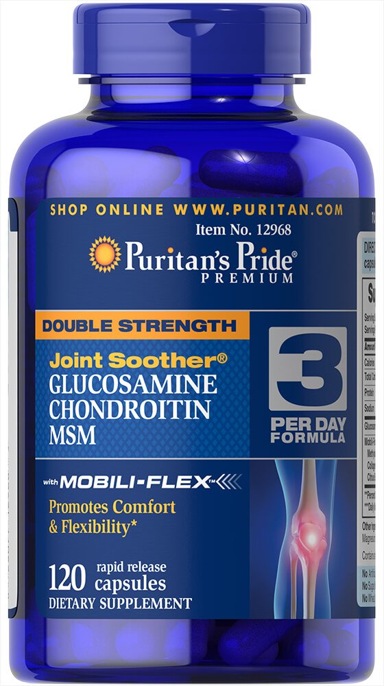 Puritan's Pride Glucosamin, Chondroitin & MSM-3 pro Tag Formel