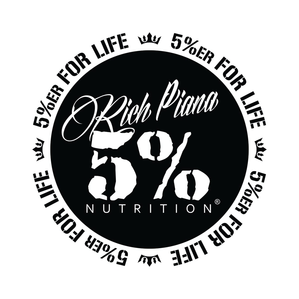 Riche Piana 5% Nutrition 5% ERFORLIFE Noir w/blanc Trim 4 pouces Cercle Décal #2