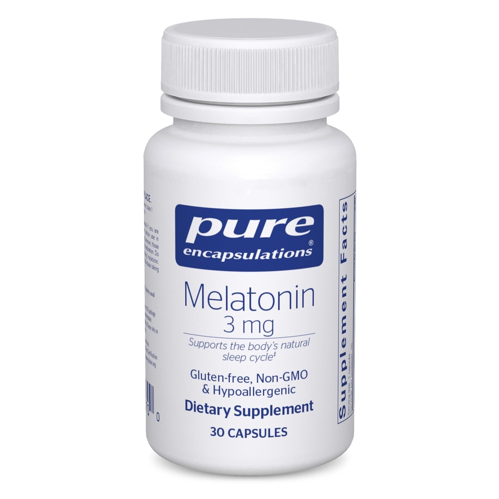 Pure Encapsulations Melatonin 3 mg - Supplemento antiossidante per sostenere sonno naturale e sollievo di sonno occasionale - per il supporto naturale del sonno* - 30 capsule
