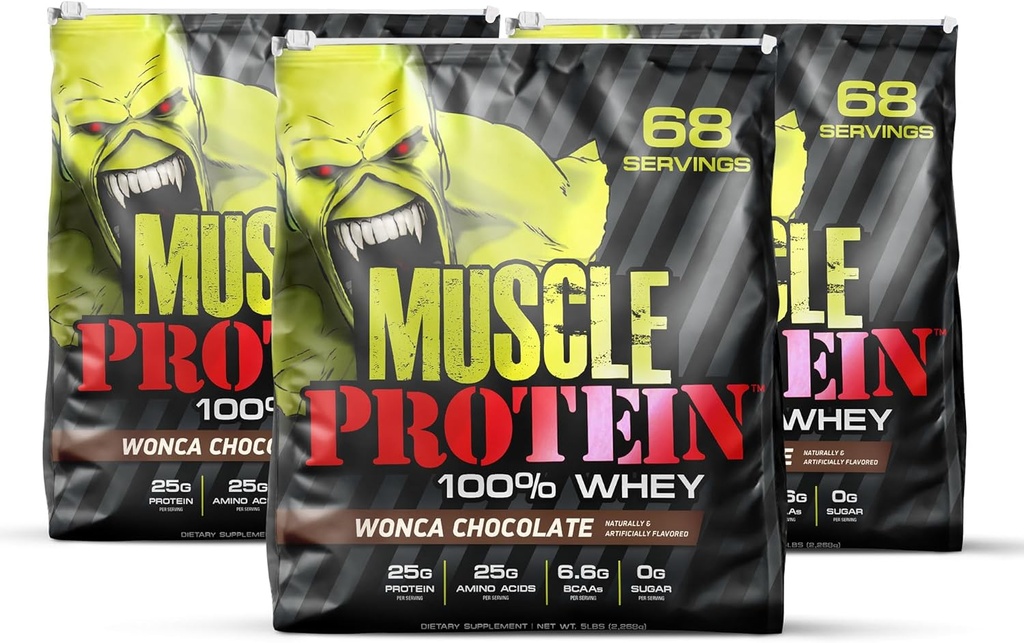 COLOSSAL LABS Muscle Whey Protein polvere di proteine aromatizzata, 25.000 mg di aminoacidi/Serving, filtrata a freddo (Packaging May Vary) (15 Pound (Pack of 3), Cioccolato)
