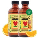 CHILDLIFE ESSENTIALS Liquid Vitamin C - Pure Vitamina C Liquido Supplemento per bambini, Immune System Support, Natural Orange Flavor, 4 Fl Oz (Pack of 2)