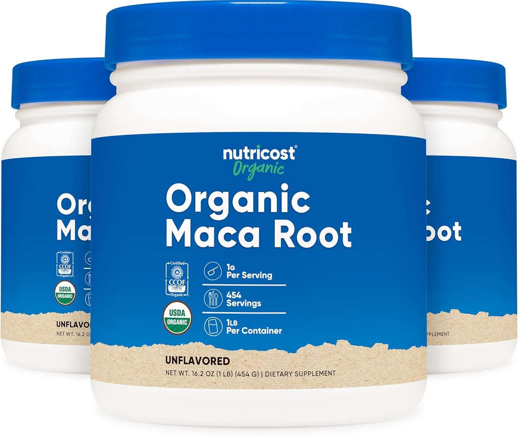 Polvere di radice di maca organica di Nutricost (1LB ogni) (3 confezione)