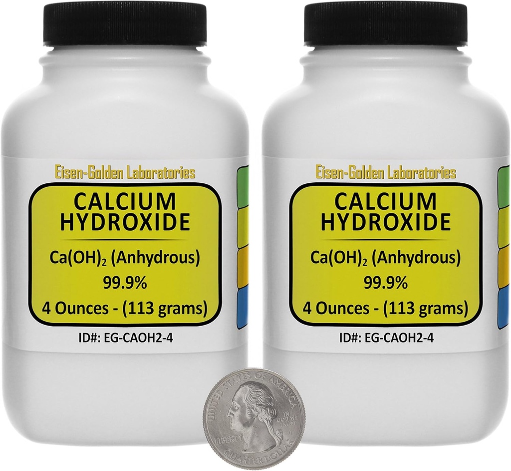 Calciumhydroxide [Ca(OH)2] 99,9% ACS Grade Powder 8 Oz in Zwei Space-Saver Flaschen