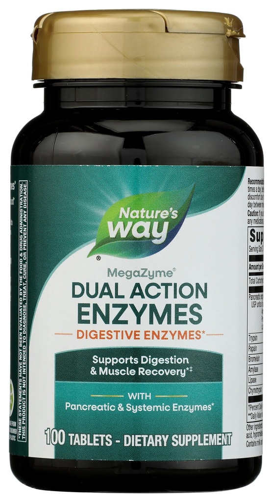 La nature Mega-Zyme, les enzymes pancréatiques et systémiques*, soulage la douleur musculaire occasionnelle en raison de la suractivité et de l'exercice,* le soutien digestif*, 100 comprimés (paquetage mai Vary)
