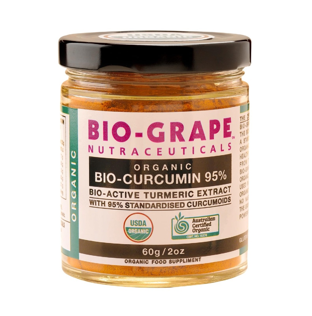Kurkumin-Extrakt, 95% Bio-Antioxidans, USDA Organische Kurkuma-Pulver, 60g Dosis Curcumin, Ergänzungen für Gelenkunterstützung und hohe Absorption gegen Immununterstützung.