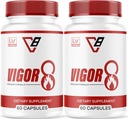 LIVORKA Vigor 8 Formula Premium per Uomo, Supplemento di Supporto per Maschio - 120 Capsule (2 Mesi di Alimentazione) - Confezione da 2