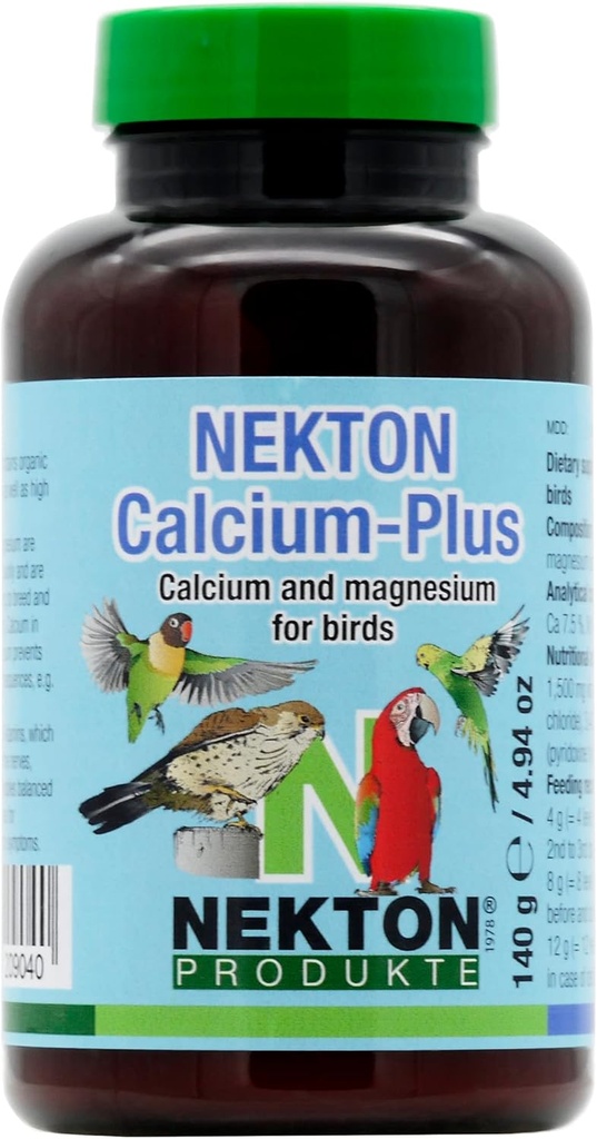 Nekton Calcium Plus - Calcium avec magnésium et vitamines, blanc, 140g/5 oz