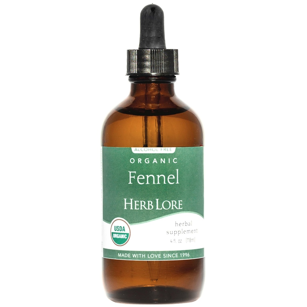 Herb Lore Organic Fennel Seed Tincture - Beruhigt Gas & Bloating - Lactation Support Supplement - 4 fl oz