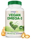 OmegaVia Vegan Omega 3 Supplement, Algae Omega 3 Fish Oil Alternative, 300mg Vegan DHA Fettsäuren, Pflanzenbasiert, Planet und Ozean freundlich, IAOS 5 Sterne getestet, 60 Softgels