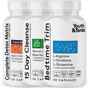 Aminoacidi per bambini e tonici Trim 15 Day Colon Cleanser & ACV Detox | per Detox Cleanse Metabolism & Lean Muscles | 90 pillole