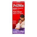 Kinder Tylenol Liquid Oral Suspension Medicine, Acetaminophen Pain Reliever & Fever Reducer for Cold + Flu Symptoms & Sore Throat, Aspirin-, Ibuprofen- & Alcohol- Free, Grape, 4 fl. Unze