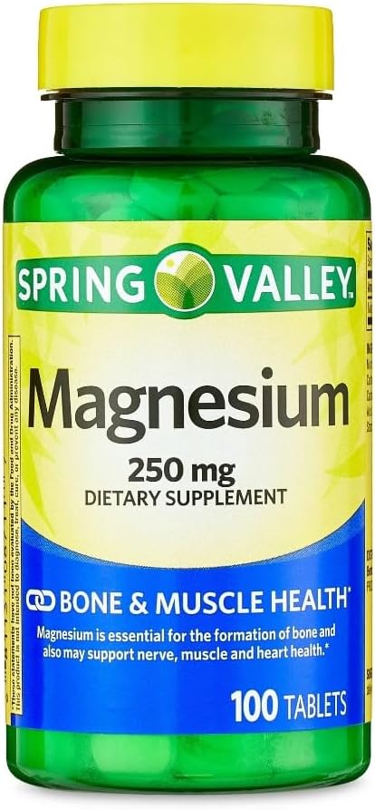 Spring Valley Magnesium 250 mg - Integratore alimentare Bone & Muscle Health - 100 compresse