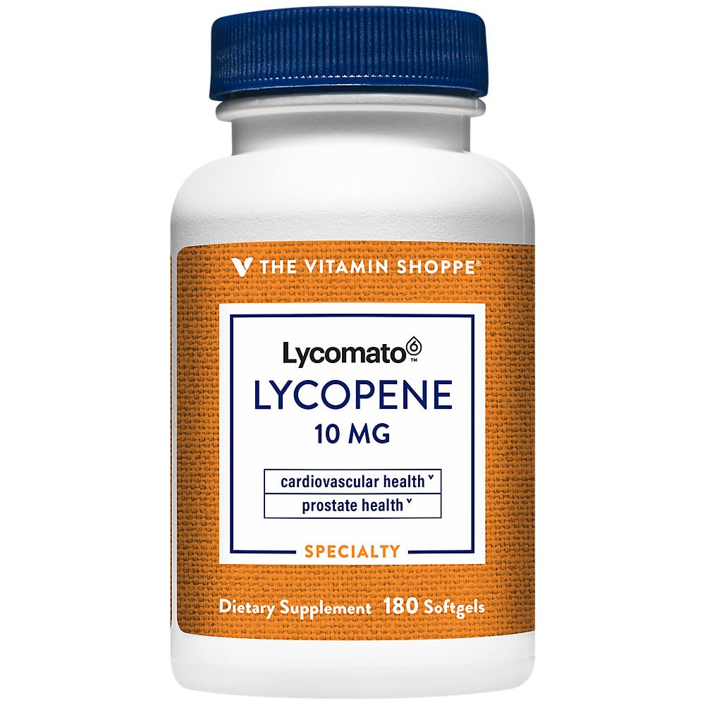 La Vitamine Shoppe Lycopène 10MG, Antioxydant qui soutient la santé cardiovasculaire, prostatique et cellulaire (180 Softgels)