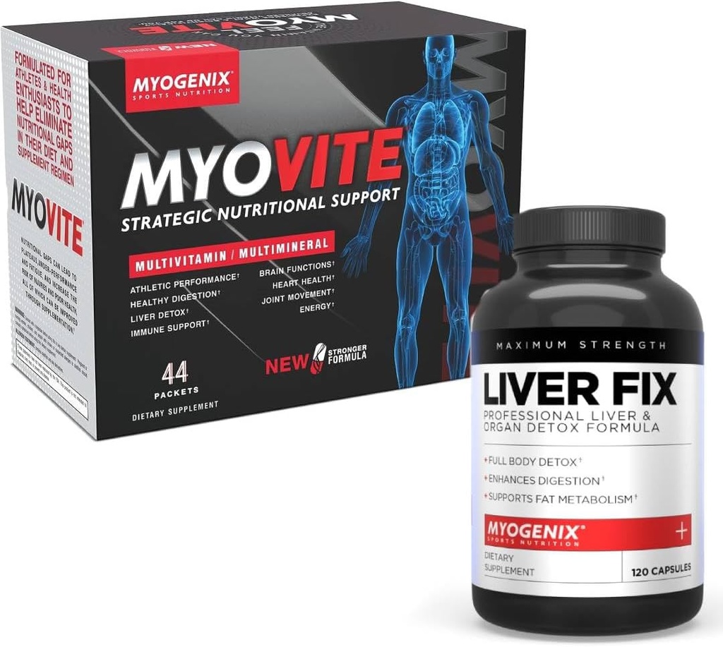 Myogenix Myovite Multivitamin & Liver Support Supplement Bundle – Advanced Daily Nutrition & Organ Support – Promuovi energia, disintossicazione e benessere generale