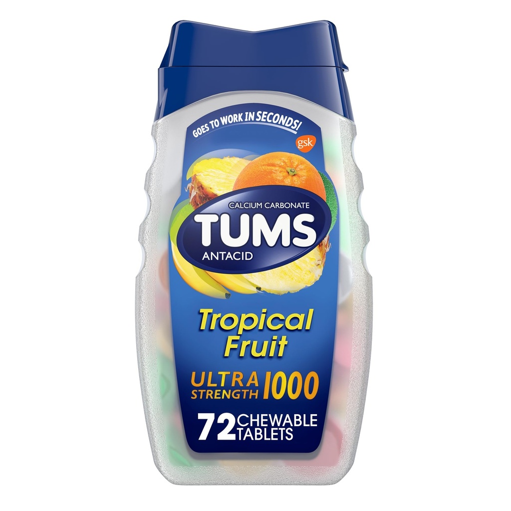 Tums Ultra 1000 Maximale Stärke Tropische Frucht - 72 Kautabletten
