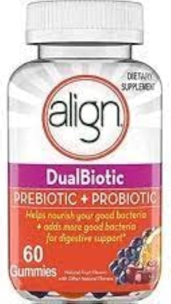 Align Prebiotic + Probiotic Gummis Natürliche Frucht Flavors - 60 CT, Packung von 3