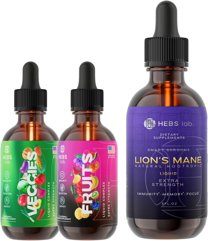 Bundle - Multivitamin Frutta e Verdura Integratori & Lions Mane Extract - Integratori energetici & Difesa Immune