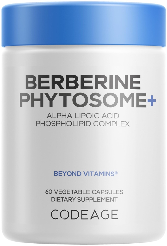Supplemento di Phytosome di Berberina - Berberina HCL, Acido alfa lipoico, Complesso di Phospholipid - Alimentazione 2-Month - Berberina HCL - Cloridrato di Berberina - Gluten-Free, Non-GMO - 60 capsule