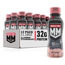Protein Shake, Fragola Slammin', 11.16 Fl Oz (Pack of 12), 32g Protein, 1g Sugar, 16 Vitamine & Minerali, 5g Fibra