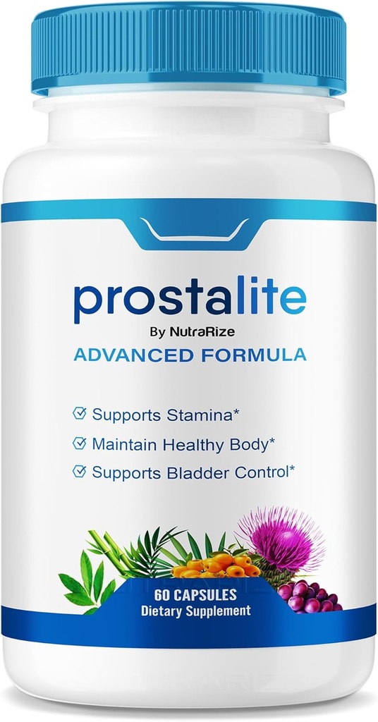 NutraRize Prostalite Capsule, Prostalite Prostate Support Supplemento, Prostalite All-Natural Supplemento per Più Controllo, Prostalite Massima Forza Pillole, Prostalite Lite Recensioni (60 Capsule)