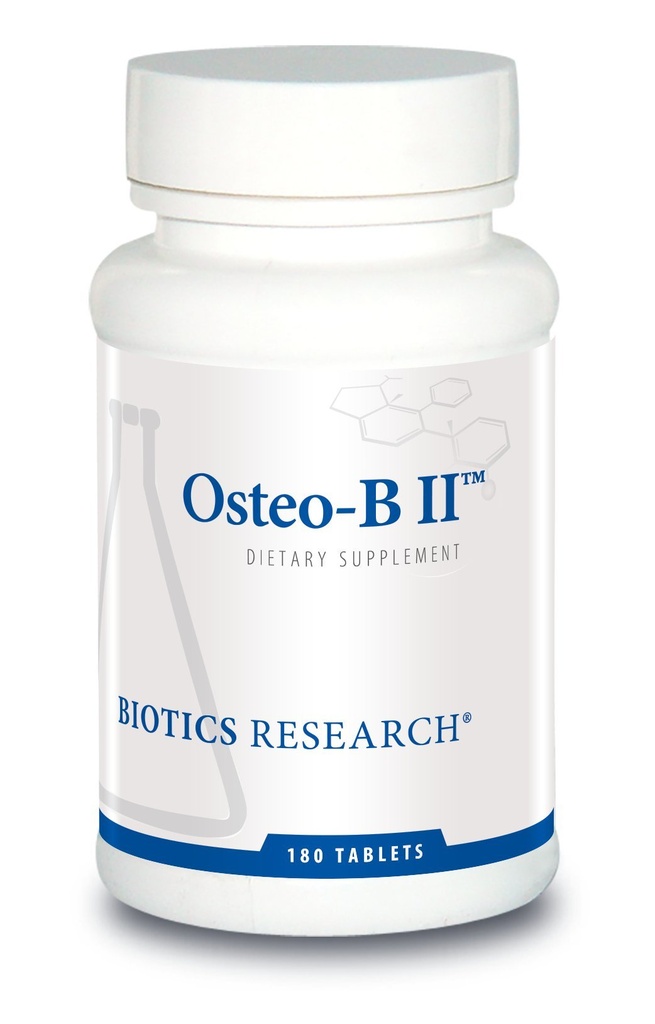 Biotics Research Osteo B II Optimal Bone Health Support, Invecchiamento sano, CaMg, Facile da ingoiare Tablet, Sufati di condroitina purificata, 180 compresse