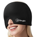 Migraine Relief Cap, All Around Gel bedeckt wiederverwendbare Kopfschmerzen Relief Cap, Schwarz Migraine Cap für Kopfschmerzen Relief, Puffy Eyes