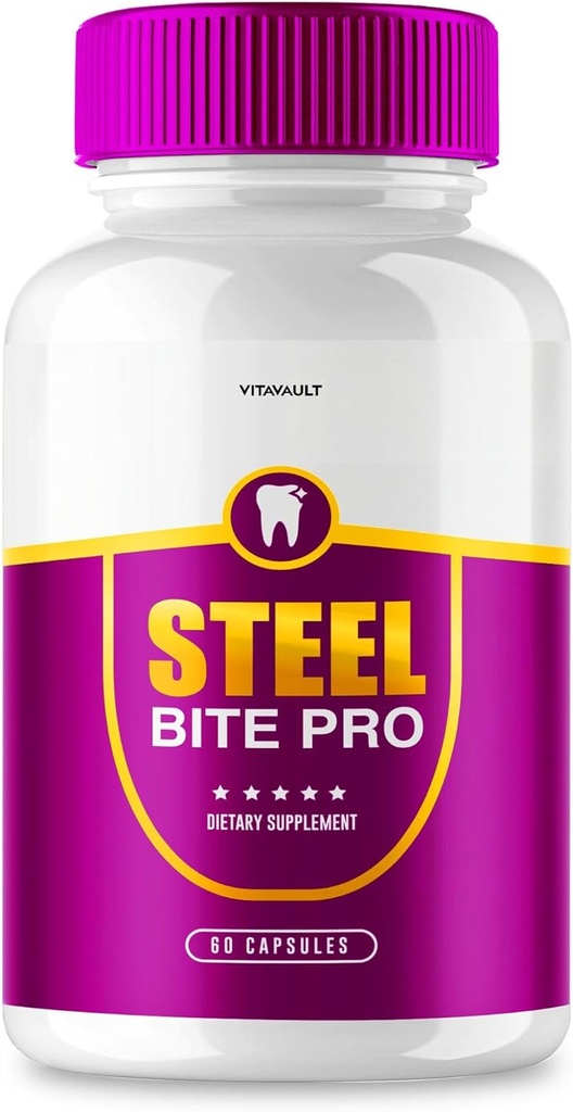 (1 pacchetto) Steel Bite Pro per la riparazione denti e gommoni, Autentico Bite Pro Supplemento, Dental Health Support Capsule, Zephyr Organics, Una bottiglia