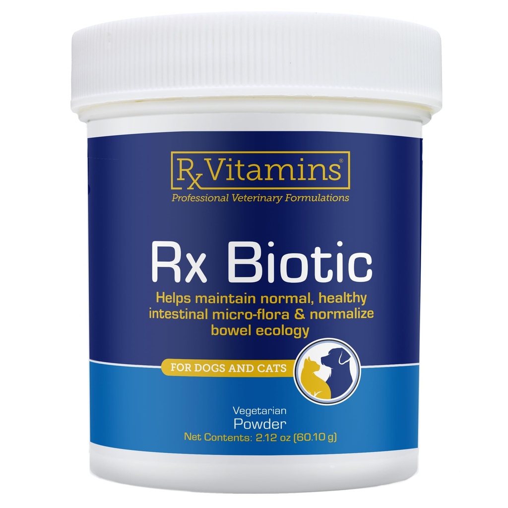 Rx Vitamins Rx Biotic - Probiotic Powder for Dogs and Cats - Cat Digestive Support & Probiotics for Dogs Gut Health - Dog Probiotics for Digestive Health - 2.12oz