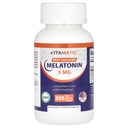 Vitamatic Melatonin 5 mg compresse | Vegetariano, Non OGM, Gluten Free | 1 anno di alimentazione | Natural Berry Flavor - 365 Tavole