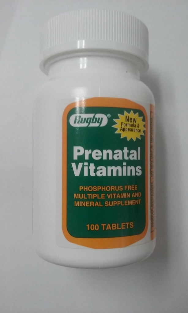 Vitamine Prenatali Rugby, 100 compresse per bottiglia
