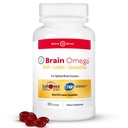 Brain Omega mit Lutein und Zeaxanthin – Omega 3 Beilage für Gehirn, Herz- und Augengesundheit – 460 mg DHA, 90 mg EPA, Lutein und Zeaxanthin Beilagen – 180 Softgels (90 Portionen)