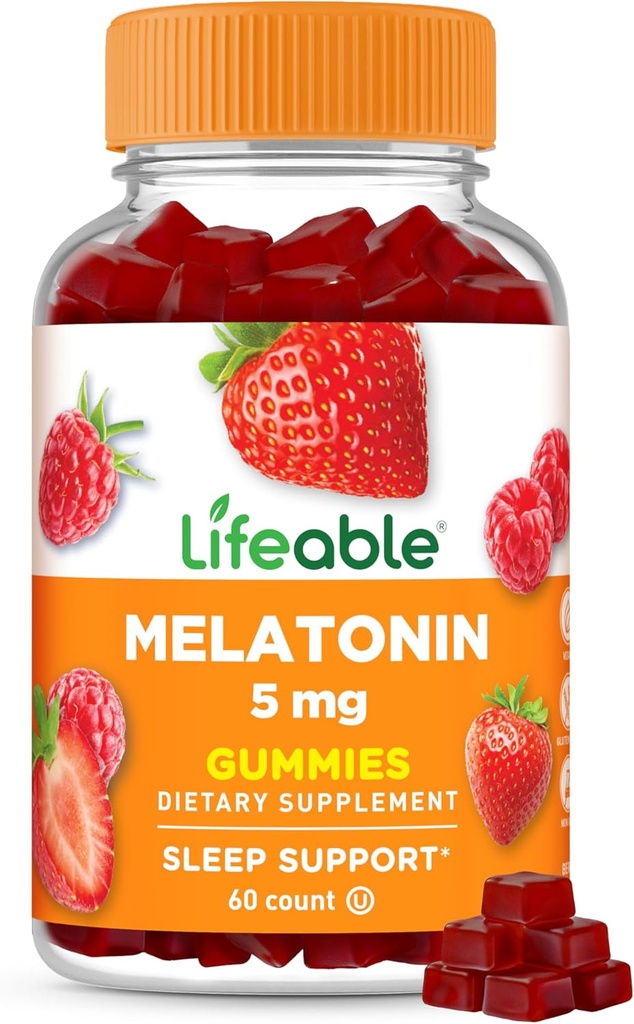 Melatonina 5mg Gummies | Great Tasting Sleep Supplement per gli adulti | Maggio Aiutare a cadere e rimanere Asleep | Gammie di sonno vegetariano per adulti, uomini, donne | 60 Melatonin Gummies 5mg