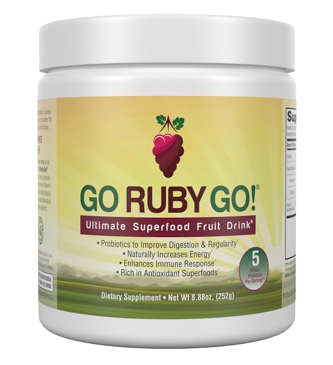 IVL - GO Ruby GO! Succo rosso della polvere Superfood | 42 Antiossidanti probiotici, e Boost dell'immunità (polvere della radice della barbabietola e più integratori di polvere) | Polvere di frutta & estratto di miscela | Energia & Digestione Boost