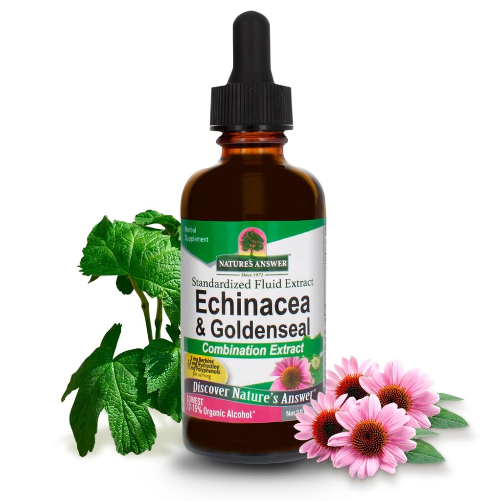 Réponse de la nature Echinacea & Goldenseal avec de l'alcool organique, 2-Fluid Ounces