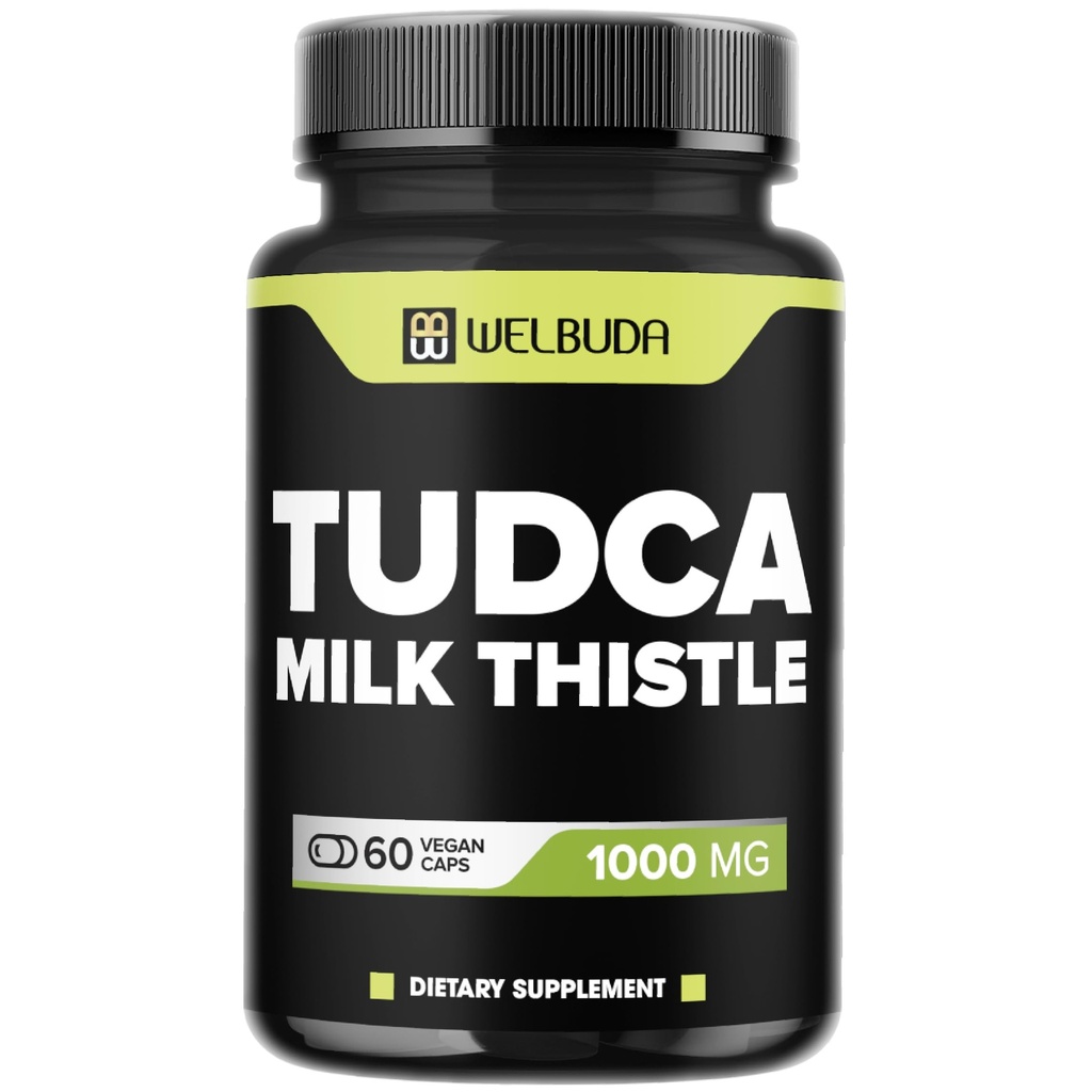 WELBUDA 1000mg Tudca Supplemento con estratto di cardo al latte - 60 capsule vegane - Supporto per il sistema immunitario, salute della digestione, purificazione del corpo e salute del cervello