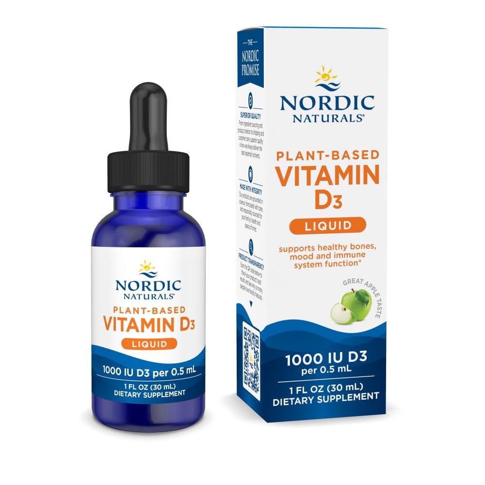 Nordic Naturals Stabilito Vitamina D3 Liquido - 1 oz - 1000 IU Vitamina D3 - Bones sano, Mood & Immune System Funzione - Non-GMO, Vegan - 60 Serve