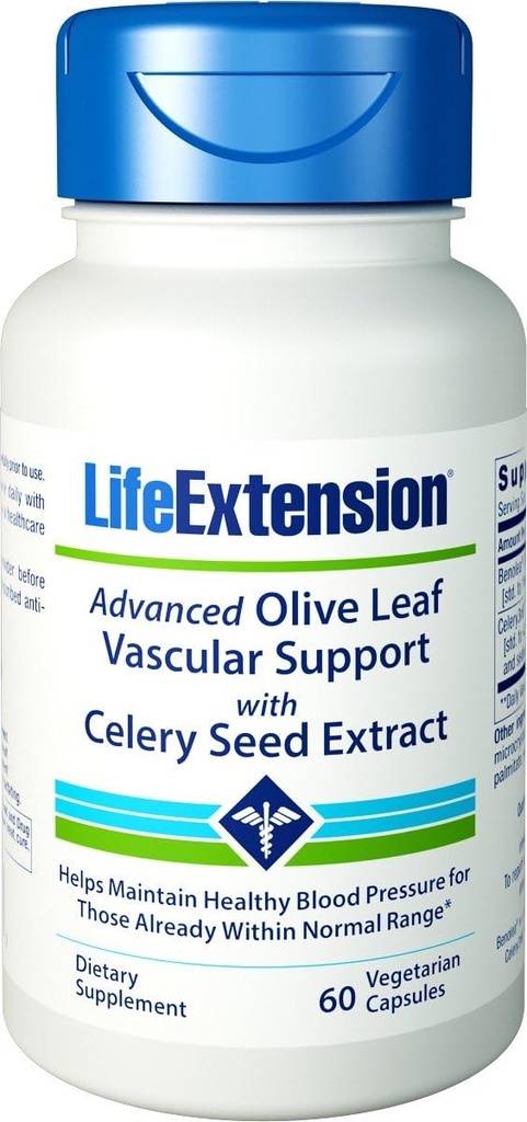 Support vasculaire avancé de la feuille d'olive avec Celery Seed Extract 60 Capsules végétariennes-Pack-3