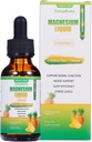 Gouttes liquides de glycinate de magnésium, 1000mg Supplément liquide de magnésium avec fibre de cellulose, bromélaine, vitamine B6, C, D, zinc, non-OGM, saveur d'ananas(1fl oz)